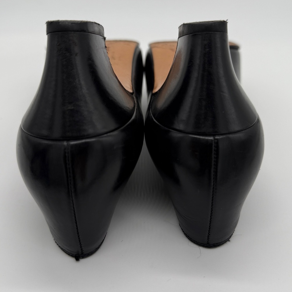 Salvatore Ferragamo Black Leather Low Heel Square Toe Pumps Designer Shoes Sz 6 - Picture 14 of 15